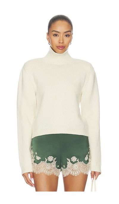 Rohe Rohe Statement Shoulder Cropped Turtleneck Sweater