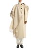 Rohe Rohe Wool Double Faced Cape Overlay Fringe Coat - 2