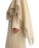 Rohe Rohe Wool Double Faced Cape Overlay Fringe Coat - 6