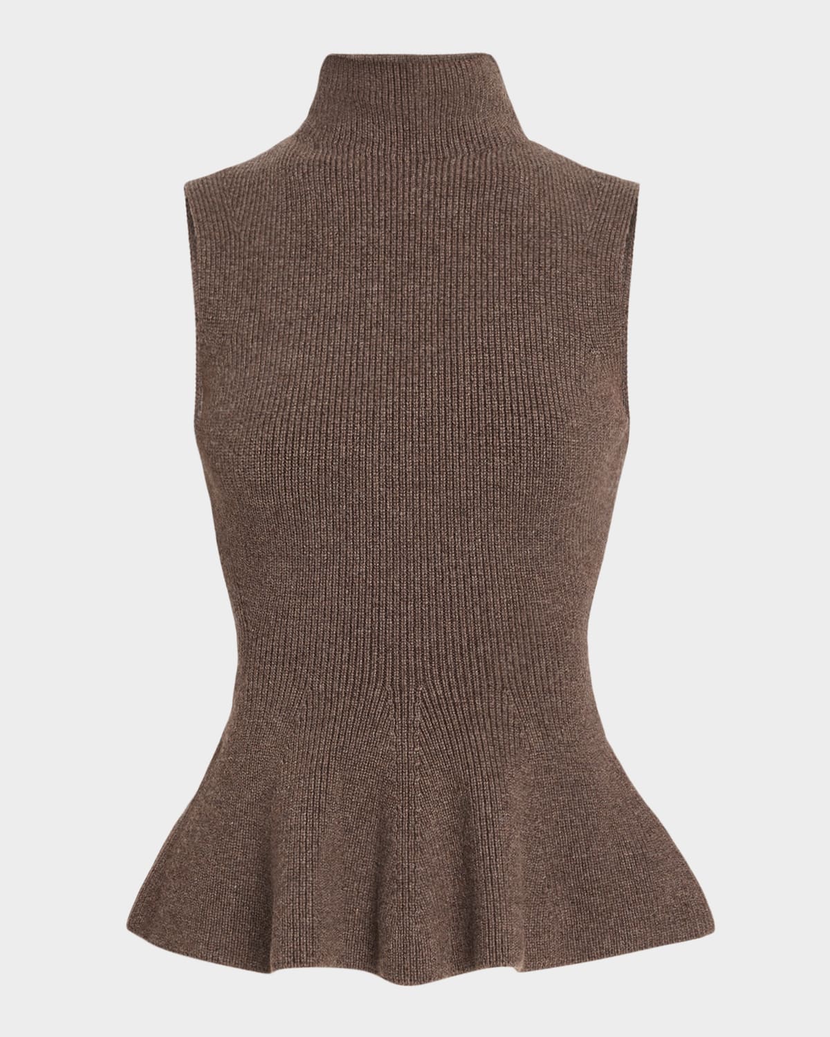 Rohe Sculptural Peplum-Hem Sleeveless Sweater