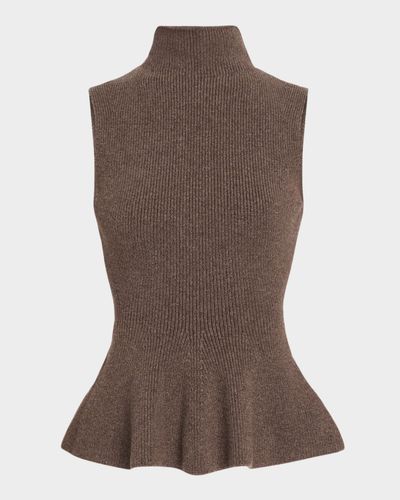 Rohe Sculptural Peplum-Hem Sleeveless Sweater