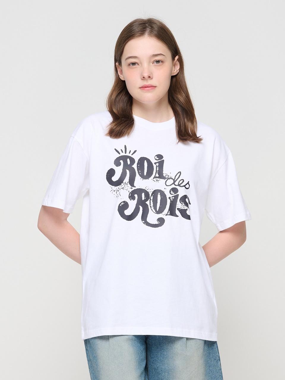 ROIDESROIS Big Logo Line Lettering Logo Short Sleeve T-shirt