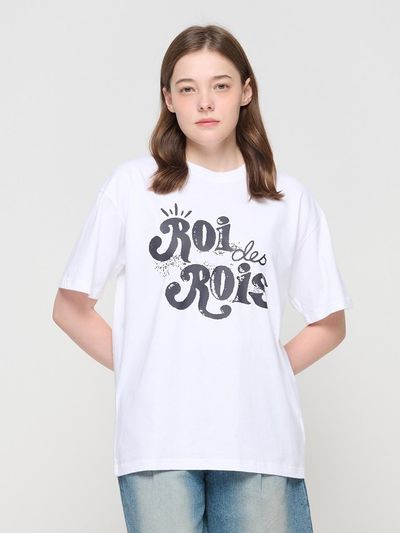 ROIDESROIS Big Logo Line Lettering Logo Short Sleeve T-shirt