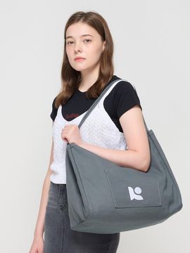 ROIDESROIS canvas pocket tote shoulder bag (charcoal)