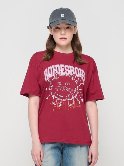 ROIDESROIS Cat Balloon Artwork Painting Short-Sleeved T-Shirt