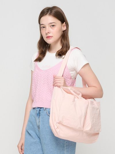 ROIDESROIS Executely to Pocket Summer Shoulder Bag (Pink)