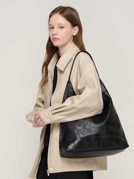 ROIDESROIS leather shoulder hobo bag (black)