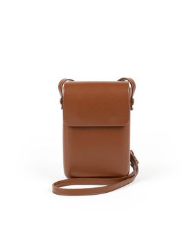 ROIDESROIS Minimal Tab Square Shoulder Crossbody Bag [Brown]