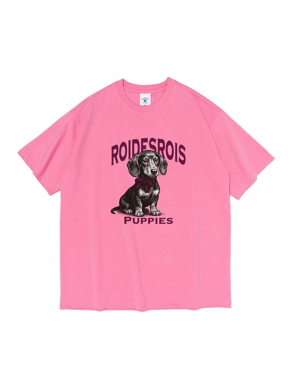 ROIDESROIS Puppies Character Short-Sleeve T-Shirt (Pink)