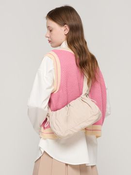 ROIDESROIS Shirring String Shoulder Cross Bag (Beige)