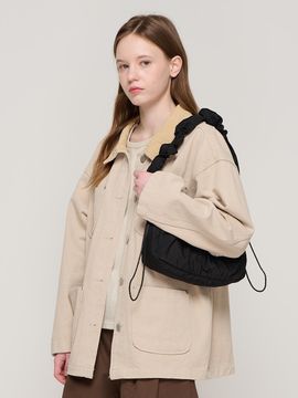 ROIDESROIS Shirring String Shoulder Cross Bag (Black)
