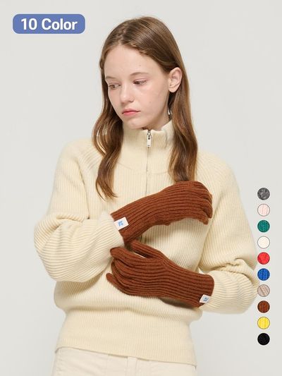 ROIDESROIS Soft Fingerhole Long Knitwear Gloves (10 Color)