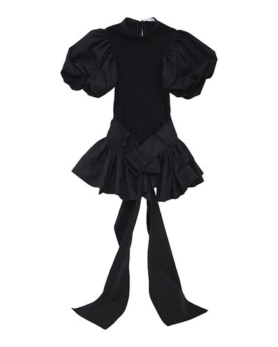 Rokh rokh Belted Flare Puff Sleeve Top