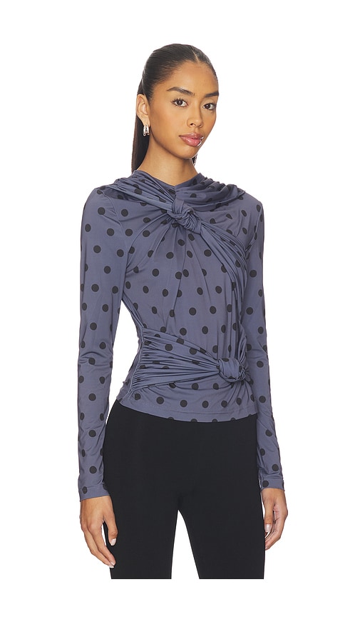 トップス rokh Two Tone Detailed Jersey Top rokh_rokh_knotted_jersey_top2.jpg