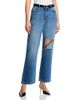 Rokh rokh Ripped Straight Jeans in Deep Blue - 1