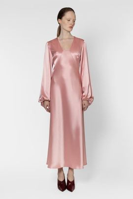 Roksanda Roksanda Amori Long Sleeve Satin Midi Dress