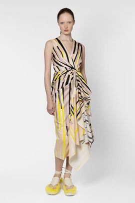 Roksanda Roksanda Esra Stripe Cotton Fitted Midi Dress