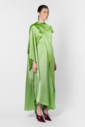 Roksanda Roksanda Green Asytmetric Draped Silk Hiba Dress
