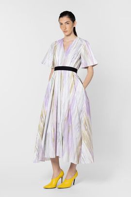 Roksanda Roksanda Sana Printed V-Neck Midi Dress