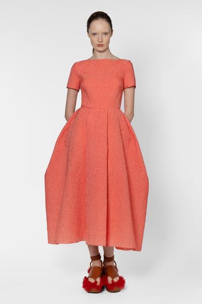 Roksanda Roksanda Vaela Boat-Neck Textured Midi Dress