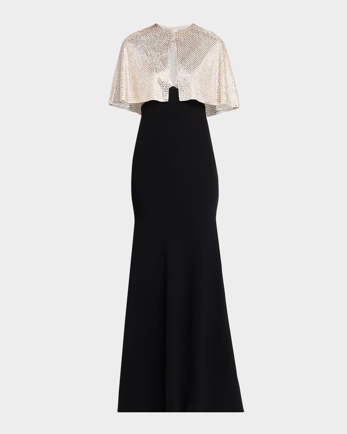 Roland Mouret Embellished V-Neck Gown With Capelet