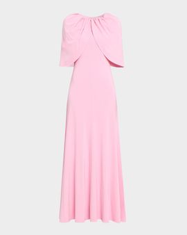 Roland Mouret Fit-And-Flare Jersey Capelet Gown