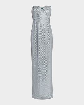 Roland Mouret Origami Bustier Diamante Column Gown