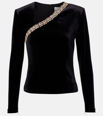 Roland Mouret Roland Mouret Asymmetric embellished velvet top