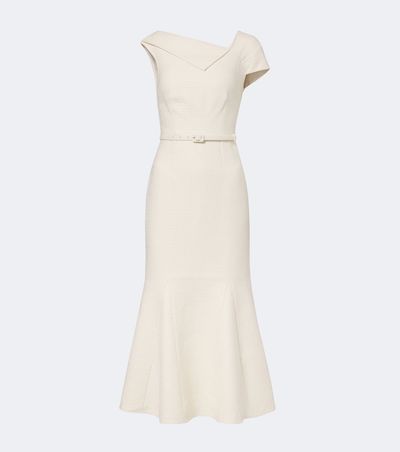 Roland Mouret Roland Mouret Belted asymmetric bouclé cocktail dress