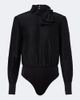 Roland Mouret Roland Mouret Bow-detail jacquard ramie and silk bodysuit - 1