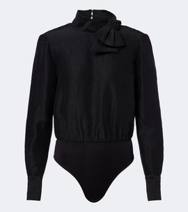 Roland Mouret Roland Mouret Bow-detail jacquard ramie and silk bodysuit