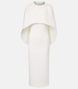 Roland Mouret Roland Mouret Caped crystal-embellished crÃªpe midi dress