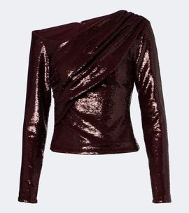 Roland Mouret Roland Mouret Draped sequined asymmetric top
