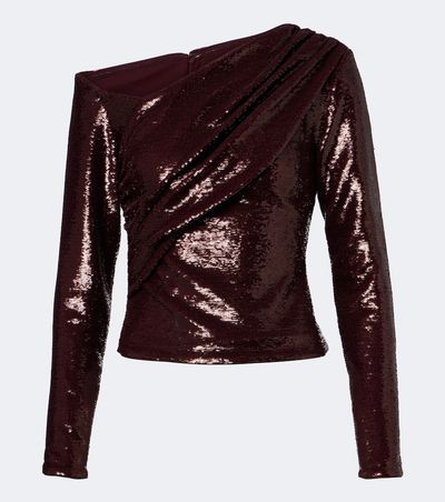 Roland Mouret Roland Mouret Draped sequined asymmetric top