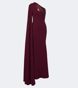 Roland Mouret Roland Mouret Embellished caped one-shoulder gown