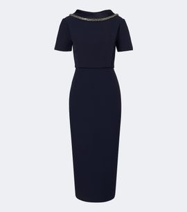 Roland Mouret Roland Mouret Embellished crêpe midi dress