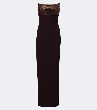 Roland Mouret Roland Mouret Embellished paneled corset gown