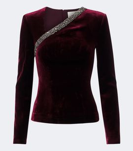 Roland Mouret Roland Mouret Embellished velvet top