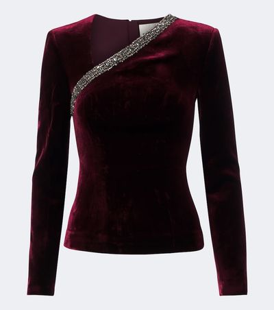 Roland Mouret Roland Mouret Embellished velvet top