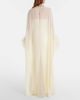 Roland Mouret Roland Mouret Feather-trimmed caped silk chiffon gown - 3