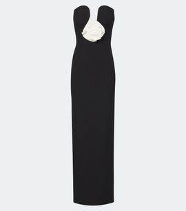 Roland Mouret Roland Mouret Floral-appliqué crêpe bustier gown