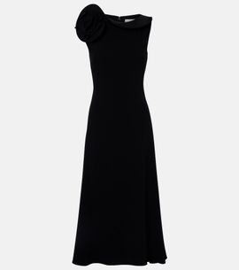 Roland Mouret Roland Mouret Floral-appliqué crêpe midi dress