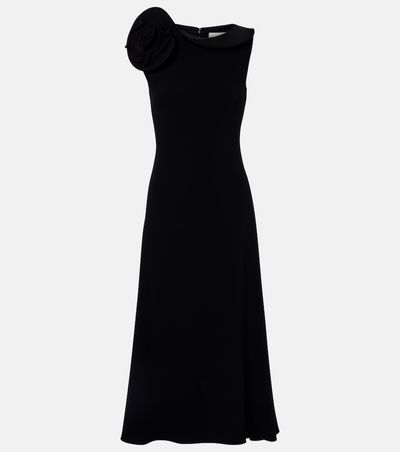 Roland Mouret Roland Mouret Floral-appliqué crêpe midi dress