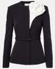 Roland Mouret Roland Mouret Floral-appliquÃ© peplum crÃªpe blazer - 1