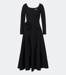 Roland Mouret Roland Mouret Floral-appliqué wool and silk midi dress