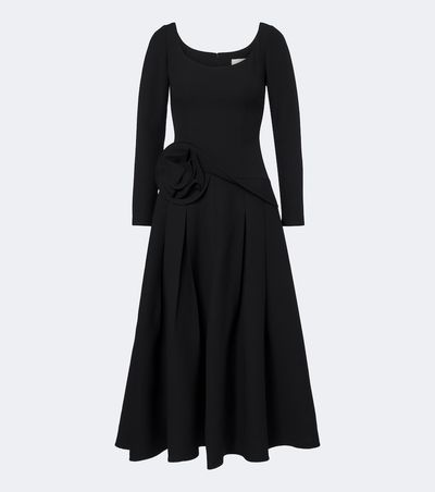Roland Mouret Roland Mouret Floral-appliqué wool and silk midi dress