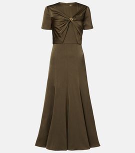 Roland Mouret Roland Mouret Gathered crêpe satin midi dress