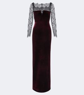 Roland Mouret Roland Mouret Lace-trimmed velvet gown
