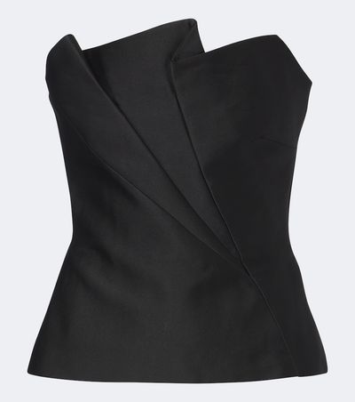 Roland Mouret Roland Mouret Pleated taffeta corset top