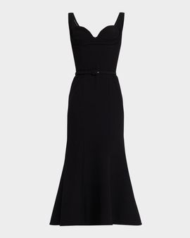 Roland Mouret Sleeveless Belted Fit-And-Flare Midi Dress